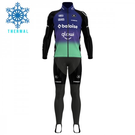 Fietskleding (Fietsshirt Lange Mouw + Lange Koersbroek) 2025 Baloise Glowi Lions Winter Thermal Fleece - Groente