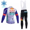Fietskleding (Fietsshirt Lange Mouw + Lange Koersbroek) 2026 BORA-Hansgrohe Bull Winter Thermal Fleece - Rood - Wit