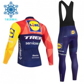 Fietskleding (Fietsshirt Lange Mouw + Lange Koersbroek) 2026 Lidl-Trek Winter Thermal Fleece - Blauw