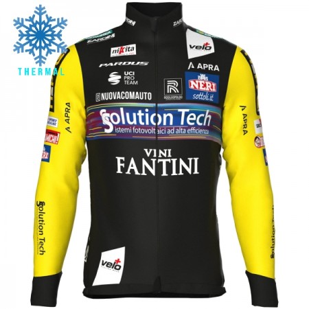Wielershirt 2025 Solution Tech Vini Fantini Winter Thermal Fleece - Zwart Wielershirt 2025 Solution Tech Vini Fantini Winter Thermal Fleece - Zwart
