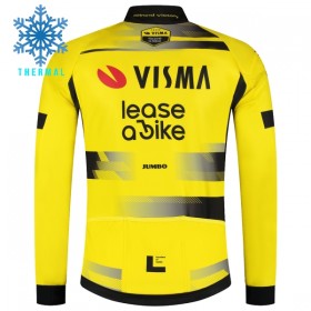 Wielershirt 2025 Visma Lease A Bike Winter Thermal Fleece - Geel