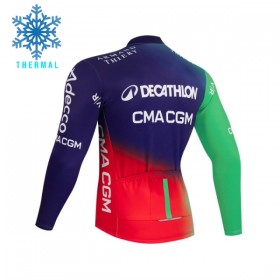 Wielershirt 2026 Decathlon CMA CGM Winter Thermal Fleece - Blauw