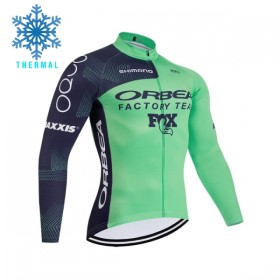 Wielershirt 2026 Orbea Factory Winter Thermal Fleece - Groente
