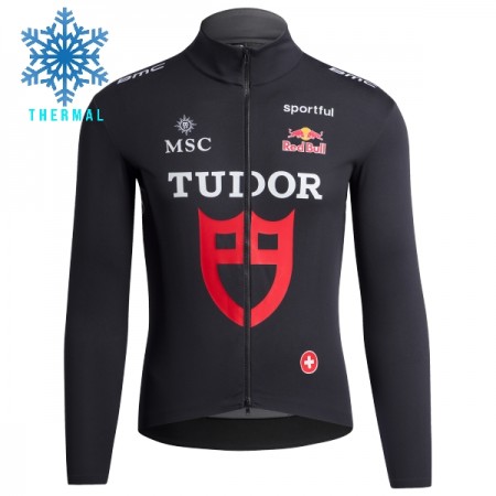 Wielershirt 2026 Tudor Pro Cycling Team Winter Thermal Fleece - Zwart Wielershirt 2026 Tudor Pro Cycling Team Winter Thermal Fleece - Zwart
