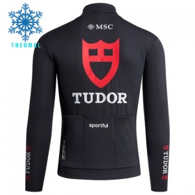 Wielershirt 2026 Tudor Pro Cycling Team Winter Thermal Fleece - Zwart