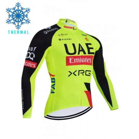 Wielershirt 2026 UAE TEAM EMIRATES XRG Winter Thermal Fleece - Geel Wielershirt 2026 UAE TEAM EMIRATES XRG Winter Thermal Fleece - Geel