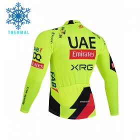 Wielershirt 2026 UAE TEAM EMIRATES XRG Winter Thermal Fleece - Geel