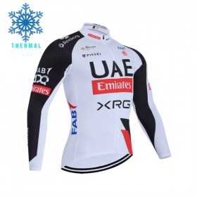 Wielershirt 2026 UAE TEAM EMIRATES XRG Winter Thermal Fleece - Wit