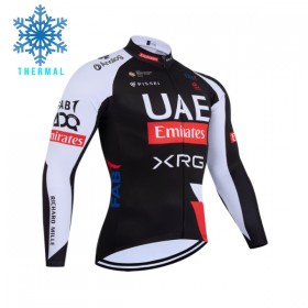 Wielershirt 2026 UAE TEAM EMIRATES XRG Winter Thermal Fleece - Zwart