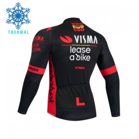 Wielershirt 2026 Visma Lease A Bike Winter Thermal Fleece - Zwart