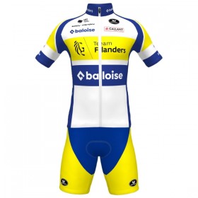 Fietskleding (Fietsshirt + Korte Koersbroek) 2025 Flanders Baloise - Wit