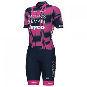 Fietskleding (Fietsshirt + Korte Koersbroek) 2025 Hagens Berman Jayco - Roze