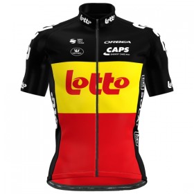 Fietskleding (Fietsshirt + Korte Koersbroek) 2025 Lotto Belgisch Kampioenschap - Rood