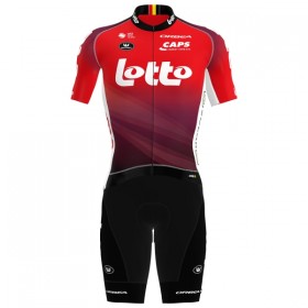 Fietskleding (Fietsshirt + Korte Koersbroek) 2025 Lotto - Rood
