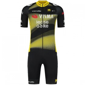 Fietskleding (Fietsshirt + Korte Koersbroek) 2025 Visma Lease A Bike - Zwart