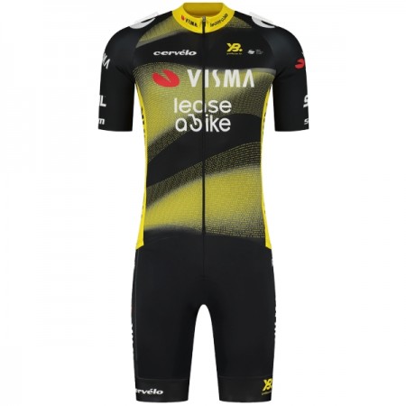 Fietskleding (Fietsshirt + Korte Koersbroek) 2025 Visma Lease A Bike - Zwart Fietskleding (Fietsshirt + Korte Koersbroek) 2025 Visma Lease A Bike - Zwart