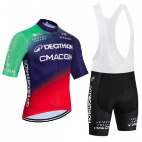 Fietskleding (Fietsshirt + Korte Koersbroek) 2026 Decathlon CMA CGM - Blauw
