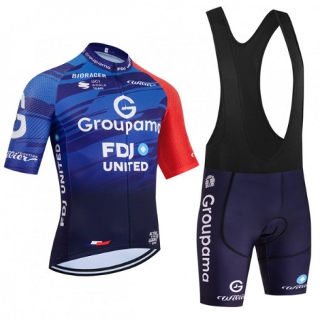 Fietskleding (Fietsshirt + Korte Koersbroek) 2026 Groupama-FDJ - Blauw Fietskleding (Fietsshirt + Korte Koersbroek) 2026 Groupama-FDJ - Blauw