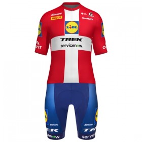 Fietskleding (Fietsshirt + Korte Koersbroek) 2026 Lidl-Trek Danish Champion - Rood