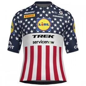 Fietskleding (Fietsshirt + Korte Koersbroek) 2026 Lidl-Trek US-American Champion - Blauw
