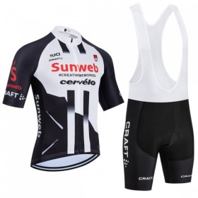 Fietskleding (Fietsshirt + Korte Koersbroek) 2026 Sunweb - Wit