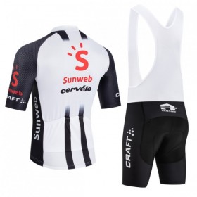 Fietskleding (Fietsshirt + Korte Koersbroek) 2026 Sunweb - Wit