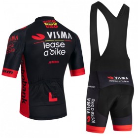 Fietskleding (Fietsshirt + Korte Koersbroek) 2026 Visma Lease A Bike - Zwart