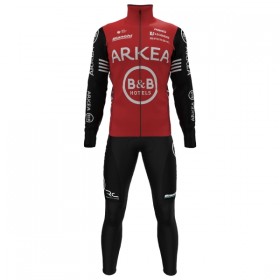 Fietskleding (Fietsshirt Lange Mouw + Lange Koersbroek) 2025 Arkea-B B Hotels - Rood
