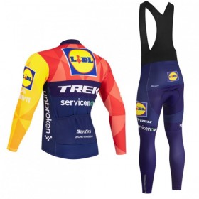 Fietskleding (Fietsshirt Lange Mouw + Lange Koersbroek) 2026 Lidl-Trek - Blauw