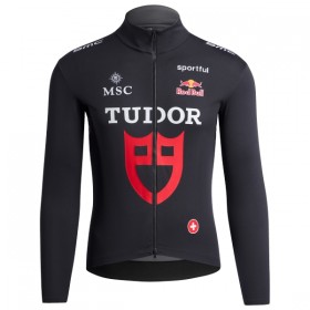 Fietskleding (Fietsshirt Lange Mouw + Lange Koersbroek) 2026 Tudor Pro Cycling Team - Zwart