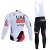 Fietskleding (Fietsshirt Lange Mouw + Lange Koersbroek) 2026 UAE TEAM EMIRATES XRG - Wit