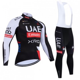 Fietskleding (Fietsshirt Lange Mouw + Lange Koersbroek) 2026 UAE TEAM EMIRATES XRG - Zwart