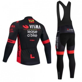 Fietskleding (Fietsshirt Lange Mouw + Lange Koersbroek) 2026 Visma Lease A Bike - Zwart