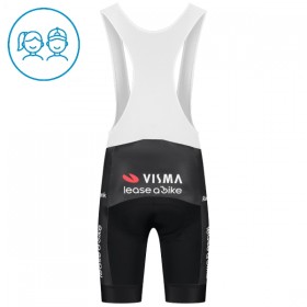 Kind Fietsbroek Kort met Bretels 2025 Visma Lease A Bike - Zwart