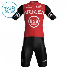 Kind Fietskleding (Fietsshirt + Korte Koersbroek) 2025 Arkea-B B Hotels - Rood