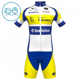 Kind Fietskleding (Fietsshirt + Korte Koersbroek) 2025 Flanders Baloise - Wit