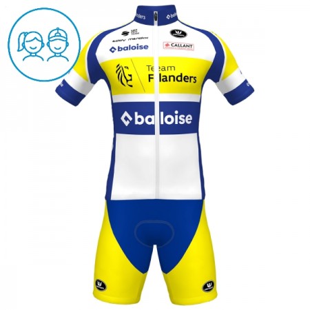 Kind Fietskleding (Fietsshirt + Korte Koersbroek) 2025 Flanders Baloise - Wit Kind Fietskleding (Fietsshirt + Korte Koersbroek) 2025 Flanders Baloise - Wit