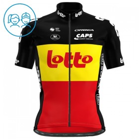 Kind Fietskleding (Fietsshirt + Korte Koersbroek) 2025 Lotto Belgisch Kampioenschap - Rood