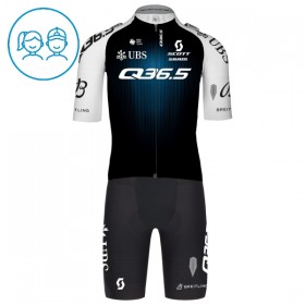Kind Fietskleding (Fietsshirt + Korte Koersbroek) 2025 Q36.5 Pro Cycling Team - Zwart