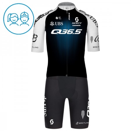 Kind Fietskleding (Fietsshirt + Korte Koersbroek) 2025 Q36.5 Pro Cycling Team - Zwart Kind Fietskleding (Fietsshirt + Korte Koersbroek) 2025 Q36.5 Pro Cycling Team - Zwart