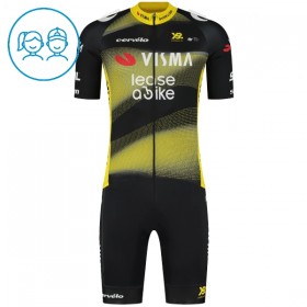 Kind Fietskleding (Fietsshirt + Korte Koersbroek) 2025 Visma Lease A Bike - Zwart