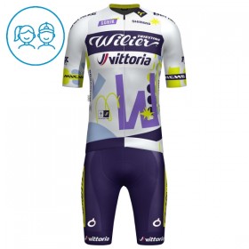 Kind Fietskleding (Fietsshirt + Korte Koersbroek) 2025 Wilier Vittoria MTB Factory Team - Wit