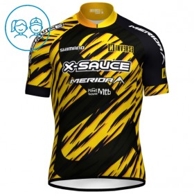 Kind Fietskleding (Fietsshirt + Korte Koersbroek) 2025 X-Sauce Factory Team - Zwart