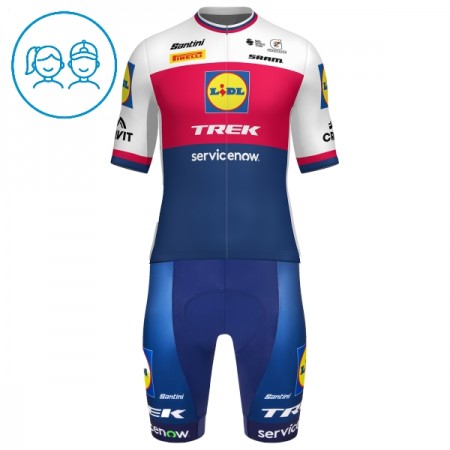 Kind Fietskleding (Fietsshirt + Korte Koersbroek) 2026 Lidl-Trek Czech Champion - Blauw Kind Fietskleding (Fietsshirt + Korte Koersbroek) 2026 Lidl-Trek Czech Champion - Blauw