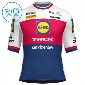 Kind Fietskleding (Fietsshirt + Korte Koersbroek) 2026 Lidl-Trek Czech Champion - Blauw