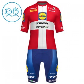 Kind Fietskleding (Fietsshirt + Korte Koersbroek) 2026 Lidl-Trek Danish Champion - Rood