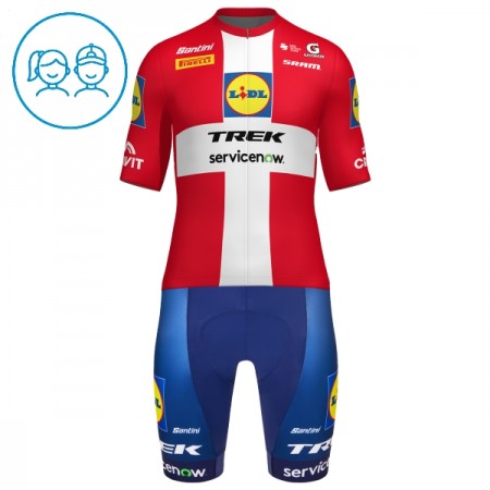 Kind Fietskleding (Fietsshirt + Korte Koersbroek) 2026 Lidl-Trek Danish Champion - Rood Kind Fietskleding (Fietsshirt + Korte Koersbroek) 2026 Lidl-Trek Danish Champion - Rood