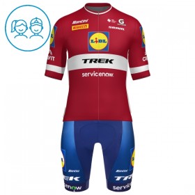 Kind Fietskleding (Fietsshirt + Korte Koersbroek) 2026 Lidl-Trek Latvian Champion - Rood
