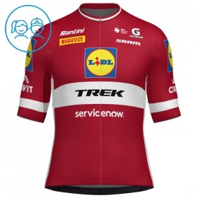 Kind Fietskleding (Fietsshirt + Korte Koersbroek) 2026 Lidl-Trek Latvian Champion - Rood