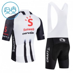 Kind Fietskleding (Fietsshirt + Korte Koersbroek) 2026 Sunweb - Wit